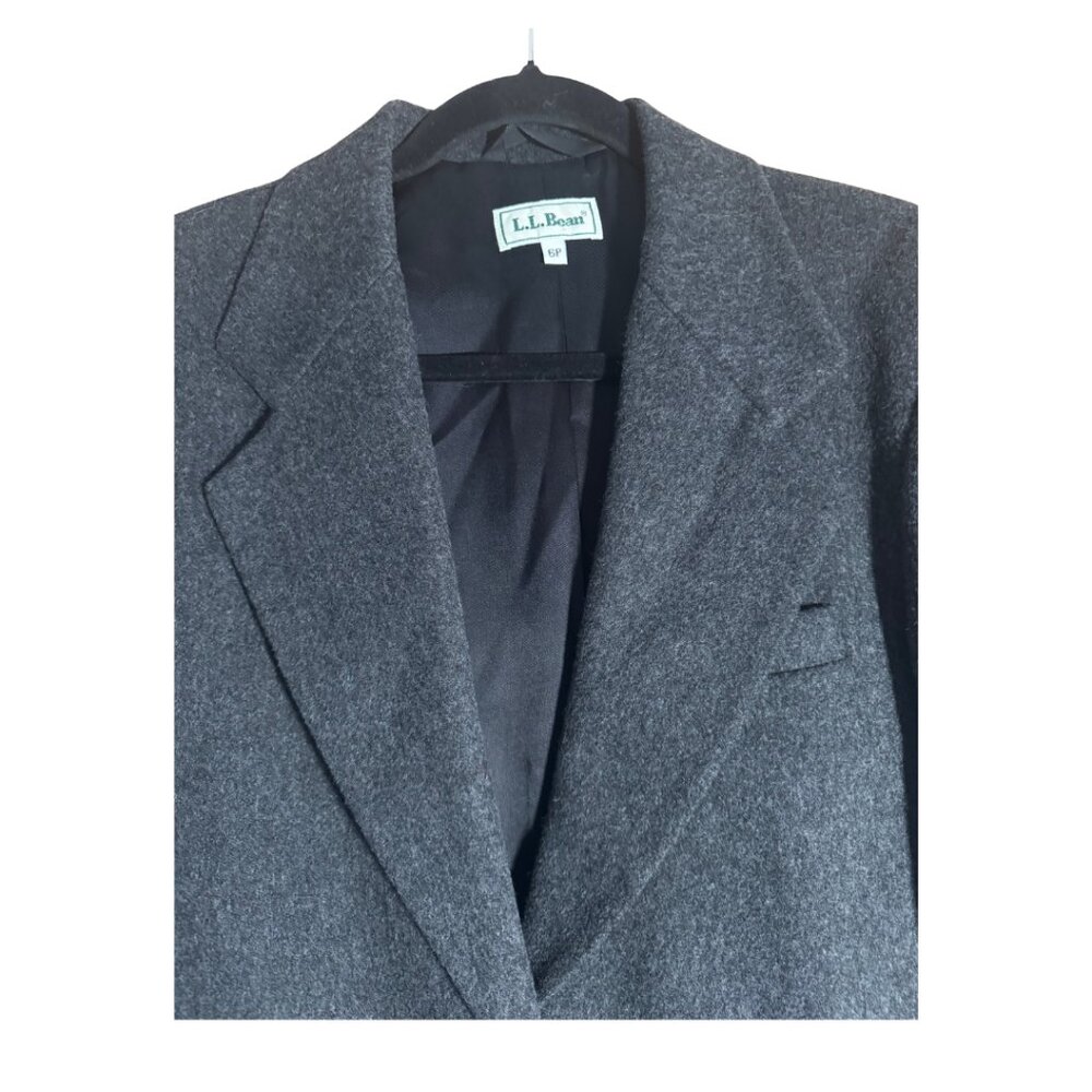 L.L. Bean Women's Charcoal Gray Wool Blazer - Picture 3 of 5